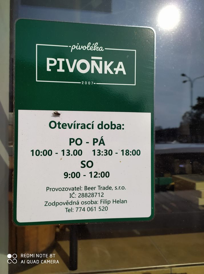 Pivoňka - Otevírací doba